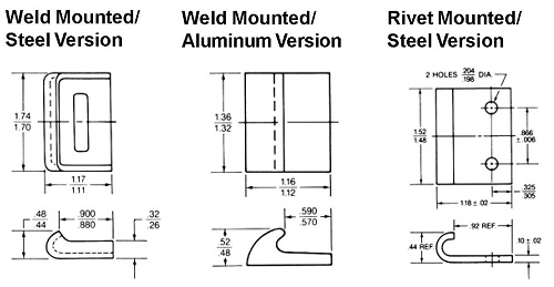 49L rivet, weld mounted / steel, aluminum